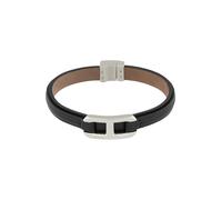 BOSS Jewelry Men's KODE Collection Bracelet with Black Leather and Stainless Steel Closure - 1580783M, Black and Brown