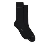 BOSS Calze a coste con dettagli a righe tipiche del marchio in confezione da due - Style 2P RS Light rib CC, 50564494 Nero 39-42