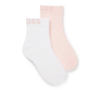 BOSS Calze a tre quarti con loghi a contrasto in confezione da due - Style 2P SH Logo CC W, 50502066 Bianco / Rosa 39-42