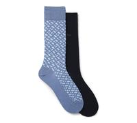 BOSS Calze ad altezza regolare in misto cotone in confezione da due - Style 2P RS Monogram CC, 50515141 Nero / Blu 43-46