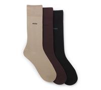 BOSS Calze ad altezza regolare in tessuto elasticizzato in confezione da tre - Style 3P RS Uni CC, 50469839 Beige / Marrone / Nero 43-46