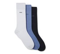 BOSS Calze ad altezza regolare in tessuto elasticizzato in confezione da tre - Style 3P RS Uni CC, 50469839 Nero / Bianco / Blu 39-42