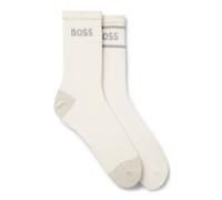 BOSS Calze corte con loghi lucenti in confezione da due - Style 2P QS Gift Rib CC W, 50546426 Bianco 36-42