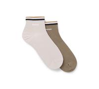 BOSS Calze corte con righe tipiche del marchio sul bordo in confezione da due - Style 2P SH Stripe CC, 50491195 Beige chiaro 39-42