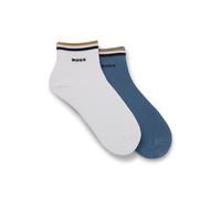 BOSS Calze corte con righe tipiche del marchio sul bordo in confezione da due - Style 2P SH Stripe CC, 50491195 Bianco / Blu 43-46