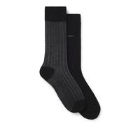 BOSS Calze in misto cotone mercerizzato a coste vanisé in confezione da due - Style 2P RS Rib Steve MC, 50564493 Nero / Grigio 43-46
