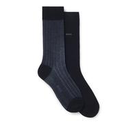 BOSS Calze in misto cotone mercerizzato a coste vanisé in confezione da due - Style 2P RS Rib Steve MC, 50564493 Blu 39-42