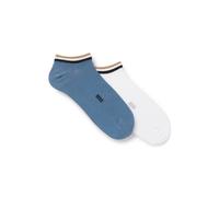 BOSS Calzini corti con righe tipiche del marchio sul bordo in confezione da due - Style 2P AS Uni stripe CC, 50491192 Bianco / Blu 39-42