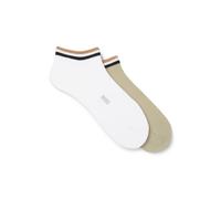 BOSS Calzini corti con righe tipiche del marchio sul bordo in confezione da due - Style 2P AS Uni stripe CC, 50491192 Bianco / Verde 39-42