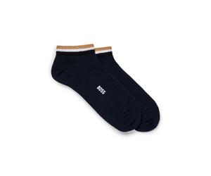BOSS Calzini corti con righe tipiche del marchio sul bordo in confezione da due - Style 2P AS Uni stripe CC, 50491192 Blu scuro 39-42