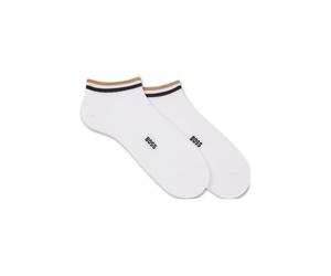 BOSS Calzini corti con righe tipiche del marchio sul bordo in confezione da due - Style 2P AS Uni stripe CC, 50491192 Bianco 43-46