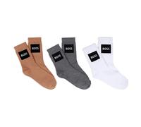 BOSS Calze logo in misto cotone per bambini in confezione da tre - Style J53152/10P27, J53152 Multicolore 39