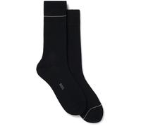 BOSS Calze a coste con dettagli a righe tipiche del marchio in confezione da due - Style 2P RS Light rib CC, 50564494 Nero 43-46