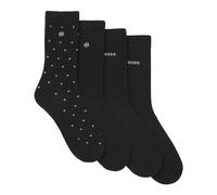 BOSS Calze ad altezza regolare con dettagli con logo in confezione da quattro - Style 4P RS GiftShine CC W, 50546742 Nero 36-42