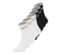 BOSS Calze corte in misto cotone a coste in confezione da sei - Style 6P QS Stripe CC, 50510168 Bianco / Nero 43-46