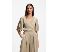 BOSS Camicetta con parte anteriore incrociata e maniche a kimono - Style C_Bireni, 50564270 Beige 42