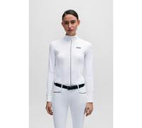 BOSS Camicetta da sfilata equestre con profili con righe tipiche del marchio - Style EMMA SHOW BLOUSE SIGNATURE, B3W0401 Bianco XL