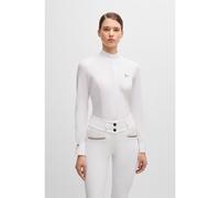 BOSS Camicetta da sfilata equestre in tessuto elasticizzato in quattro direzioni - Style EMMA SHOW BLOUSE, B5W0401 Bianco S
