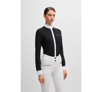 BOSS Camicetta da sfilata equestre in tessuto elasticizzato in quattro direzioni - Style EMMA SHOW BLOUSE, B5W0401 Nero XL