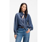 BOSS Camicetta effetto denim con dettaglio sciarpa - Style C_Betilla, 50566353 Blu 42