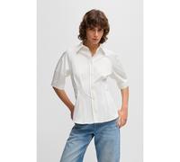 BOSS Camicetta elegante slim fit in cotone elasticizzato - Style Belaurena, 50539901 Bianco 36