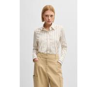 BOSS Camicetta regular fit in cotone elasticizzato a righe - Style Brielle_1_Monday, 50531519 Bianco a motivi 46