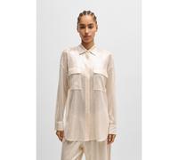 BOSS Camicetta relaxed fit con paillettes e colletto a punta - Style C_Ballets, 50524263 Beige chiaro 40