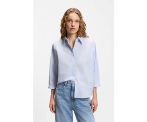 BOSS Camicetta relaxed fit in popeline di cotone con maniche a kimono - Style C_Belenta, 50553519 Celeste 40