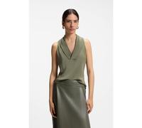 BOSS Camicetta senza maniche in seta lavata con scollo a V - Style Bolaru, 50553717 Verde 44