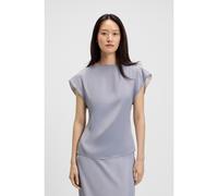 BOSS Camicetta slim fit in satin con scollatura drappeggiata - Style Bavati, 50541815 Grigio chiaro 44