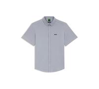 BOSS Camicia a maniche corte BOSS Motion in cotone, vestibilità regolare. medium Grigio