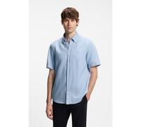 BOSS Camicia a maniche corte in misto cotone e lino - Style H-LIAM-BD-SH-E-C-262, 50576027 Celeste XL