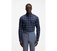 BOSS Camicia casual regular fit in flanella di cotone a quadri - Style H-LIAM-BD-P-C1-263, 50571455 Blu a motivi XXL