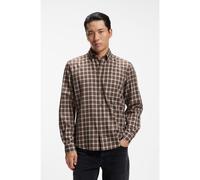 BOSS Camicia casual regular fit in flanella di cotone a quadri - Style H-LIAM-BD-P-C1-263, 50571455 Marrone a motivi L