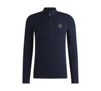 BOSS Camicia da equitazione per l'allenamento in tessuto elasticizzato con chiusura con zip - Style NOLAN TRAINING SHIRT, B6M0404 Blu scuro XS