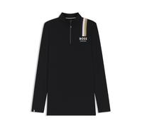 BOSS Camicia da equitazione slim fit per l'allenamento in materiale super elasticizzato - Style LIA SIGNATURE TRAINING SHIRT, B1W0405 Nero M