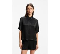 BOSS Camicia da pigiama in satin con monogrammi jacquard - Style B Monogram_Top, 50561023 Nero XL