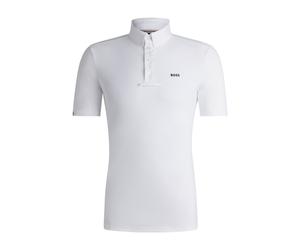 BOSS Camicia da sfilata equestre in piqué elasticizzato - Style MARTY SHOW SHIRT LOGO, B5M0402 Bianco XL