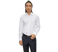 BOSS Camicia da uomo H-HANK-C1-214 Slim Fit Twill in cotone elasticizzato facile da stirare, bianco, 43