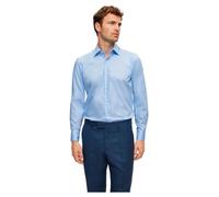 BOSS Camicia da uomo H-JOE-kent-C1-214 regular fit in popeline di cotone facile ferro, Blu, 43