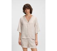 BOSS Camicia del pigiama in satin con stampa del monogramma all-over - Style Sateen AOP_Top, 50545615 Beige chiaro XL