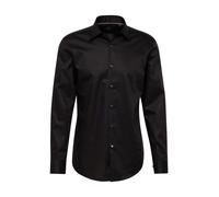 BOSS H-HANK-kent-C1-214 - Camicia slim fit in popeline di cotone Easy-Iron, Nero , 40