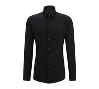 Boss - Camicia Nera Slim Fit in Cotone Elasticizzato - - Shirts - Uomo - Nero - 3XL