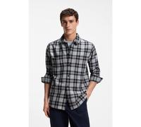 BOSS Camicia oversize in cotone a quadri - Style Locky_2_M, 50567005 Grigio a motivi L