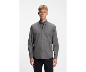 BOSS Camicia regular fit in dobby di cotone elasticizzato a quadri - Style Ricoplus_M, 50556464 Nero a motivi S