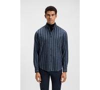 BOSS Camicia regular fit in flanella di cotone - Style Rickert_M, 50549430 Blu a motivi XXL