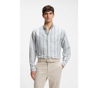 BOSS Camicia regular fit in lino e cotone a righe - Style Ricoplus_M, 50559324 Righe azzurre XL
