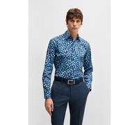 BOSS Camicia regular fit in popeline di cotone elasticizzato con stampa floreale - Style H-JOE-kent-C1-214, 50532881 Blu a motivi 44