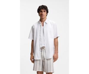 BOSS Camicia regular fit in popeline di cotone - Style Relegant_6-short_M, 50537331 Bianco L
