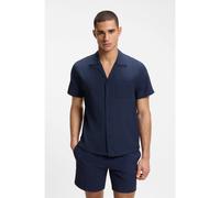 BOSS Camicia regular fit in tessuto seersucker - Style Relax_Shirt, 50561168 Blu scuro M